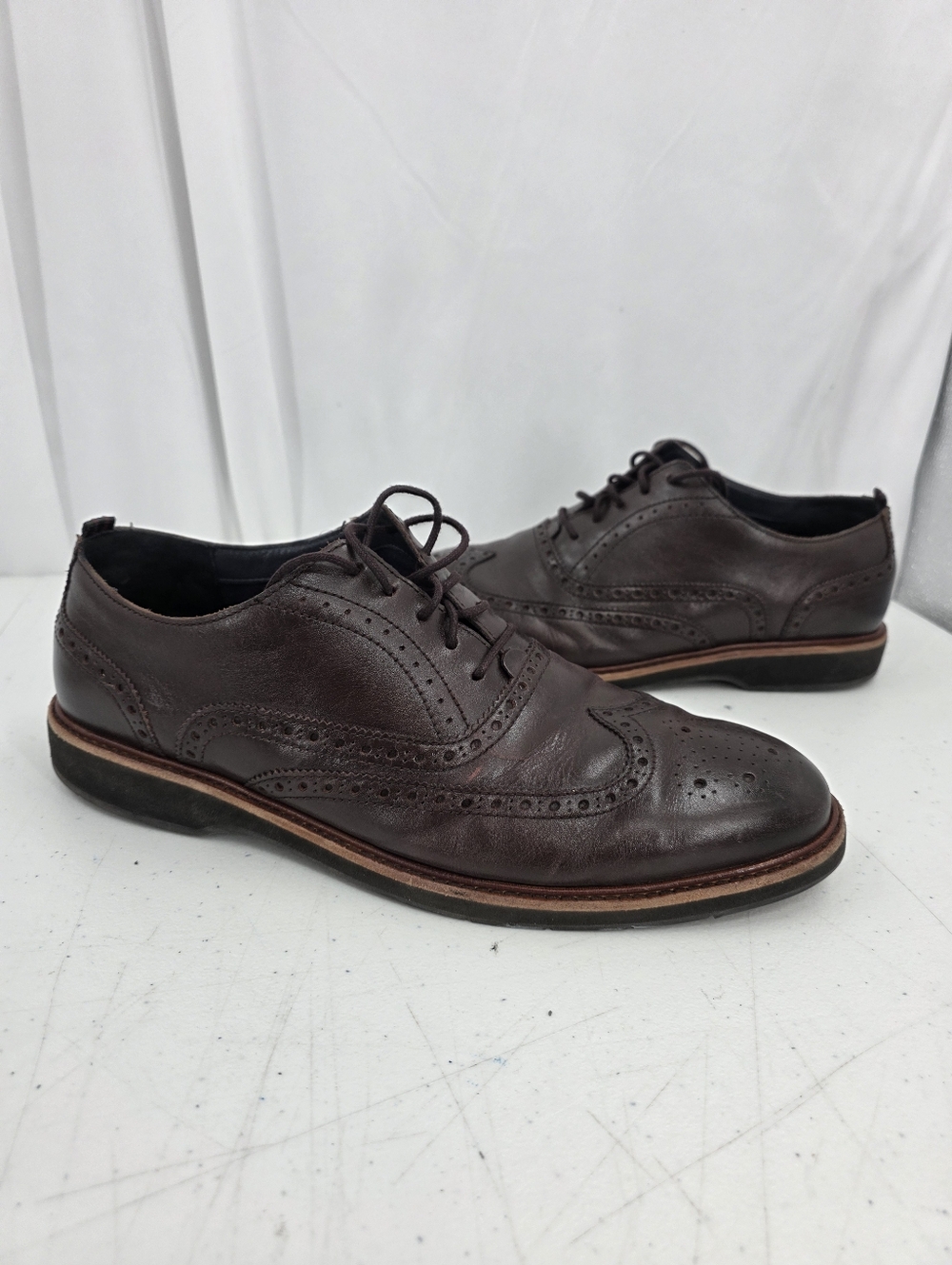 Cole Haan Grand.OS Men's Size 13M Brown Leather Wingtip Oxford Shoes C31330.